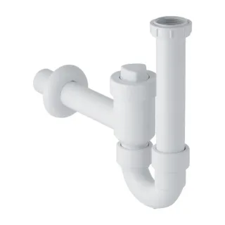 Geberit Rohrbogengeruchsverschluss 152860111 G1 1/2 x 40 mm, absperrbar, mit Rückflussverhinderung, Abgang horizontal, weiß