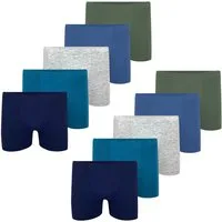 LOREZA Boxershorts 10er Pack Jungen Boxershorts - Basics- 92-170 (Set, 10-St)