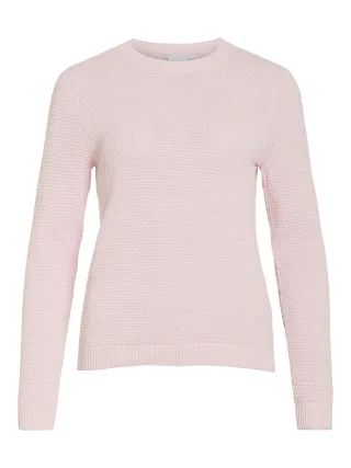 VILA - VIDALO O-NECK L/S KNIT TOP- NOOS Cherry Blossom - Gr. - XL