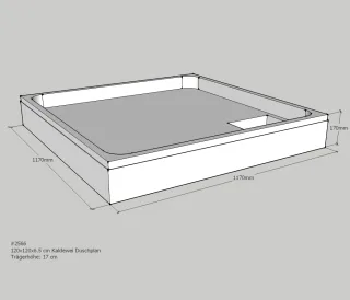 Neuesbad Wannenträger für Kaldewei Duschplan 120x120x6,5 SD21818