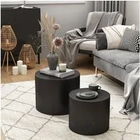 Vicco Couchtisch Giva, Schwarz, 48 x 48 cm (2-St)