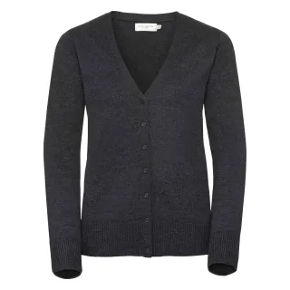 Russell Collection Damen Strickjacke mit V-Ausschnitt (Anthrazit meliert)