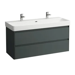 LAUFEN Waschtischunterschrank BASE 2.0 446x1168x515 2 Schubl m. Griffmulde f.WT H814965 verkehrsgrau H4113221082661