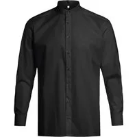 GREIFF Langarmhemd Greiff Corporate Hemd BASIC Herren Stehkragen OEKO TEX® Schwarz