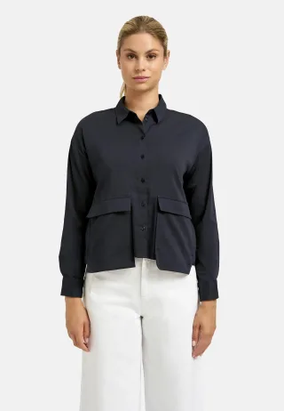 Smith&Soul - Overlapping Pocket Blouse marine - Gr. - L