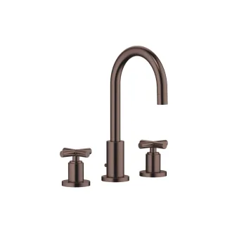 Dornbracht Waschtisch-Dreilochbatterie mit Ablaufgarnitur TARA 20710892 Dark Bronze gebürstet,207108 20710892-43