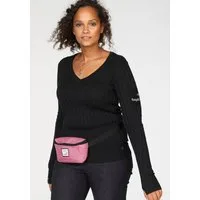 KangaROOS V-Ausschnitt-Pullover hüftlange Schnittform, mit Rippstrick, figurbetonte Passform