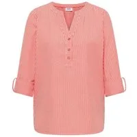 CECIL Kurzarmbluse Seersucker Stripe Blouse cherry tomato orange