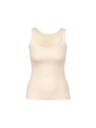 Marc Cain Collections - Basic-Top aus Baumwollstretch bright ecru - Gr. - 36