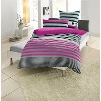 OTTO home Bettwäsche Majoran, Polycotton recycelt, 2 teilig, gestreifte Bettwäsche, Marke H.I.S by OTTO home