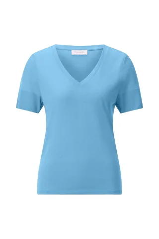 Rich & Royal - T Fineknit V-Neck Shirt sailor sky - Gr. - S