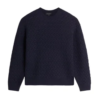 Ted Baker Morlea Pullover Mit Horizontalem Zopfmuster Und Lockerer Passform In Marineblau
