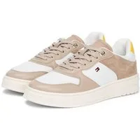 Tommy Hilfiger TH SPORTY CUPSOLE TUMBLED LTR Plateausneaker, Freizeitschuh, Halbschuh, Schnürschuh mit Kontrastbesätzen