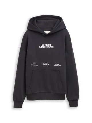 tom tailor kids - Oversize Hoodie Sweatshirt mit Print coal grey - Gr. - 152