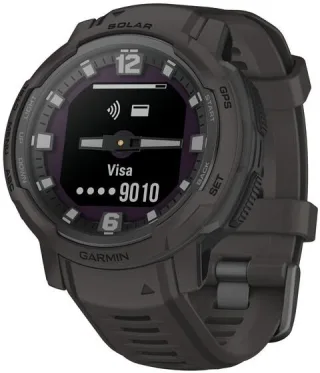 Garmin Instinct Crossover Solar Bluetooth Silikonarmband grau Kunststoffgehäuse grau