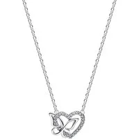Pandora Herzkette 394477C01, Damencollier Silber Verschlungenes Herz & Schmetterling