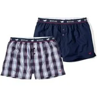 MUSTANG Boxershorts Woven Boxer Short Unterhose Unterwäsche (Set, 2-St) Bequem und locker - OEKO-TEX® Standard - Elastischer Bund - Nachhaltig