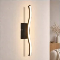 Nettlife LED Wandleuchte Innen Schwarz/Silber Modern 6W 3000K Flur Wandbeleuchtung Warmweiß, LED fest integriert, Warmweiß, Wandlicht für Wohnzimmer Schlafzimmer Küche