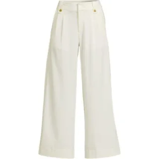 Leichte fließende 7/8-Bundfaltenhose, Damen,  Weiß, by Lands' End