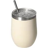 elasto Becher Weinbecher 350 ml Vinova Edelstahl Trinkbecher inkl. Strohhalm, robust, spülmaschinengeeignet, Sommer, Geschenk