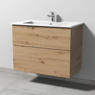 Sanipa 3way Waschtischunterbau zu Duravit ME by Starck Waschtisch mit 2 Auszügen, Eiche Natural-Touc SM72585