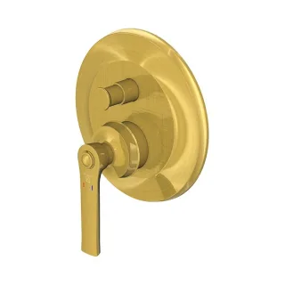 Steinberg Serie 350 Wannenarmatur Unterputz, mit Abdeckplatte Ø 168, mit Umsteller, brushed gold, 35 350 2103 3 BG