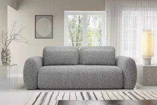 Sofa 3-Sitzer mit Schlaffunktion GASTON in Stoff Puente Grau