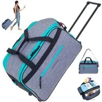 ELEPHANT Trolley Duffle Bag Travel Reisetrolley 55 cm Reisetasche, Weekender Sauna Reise Sport Trolly Tasche Rollen