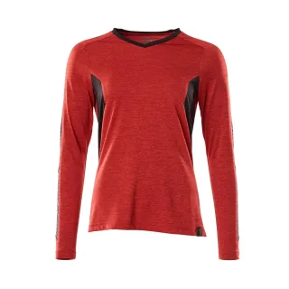 MASCOT Damen Langarmshirt Verkehrsrot meliert / Schwarz M - 18091-810-20209-MONE