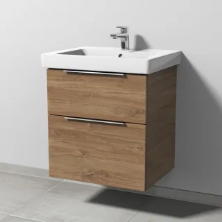 Sanipa 3way Waschtischunterbau zu Villeroy & Boch Subway 2.0 Waschtisch mit 2 Auszügen, Eiche-Kansas UM61259