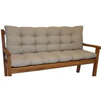 Rattani Bankauflage Kissen / Polster für Gartenbank / Bankkissen 120 cm soft grau, 2 teiliges Set Sitz und Rückenkissen