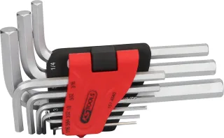 KS Tools Innensechskant-Winkelstiftschlüssel-Satz, im Klapphalter,9-tlg1/16"-3/8" - 151.4540