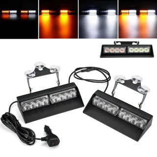 10-30V Emergency Strobe Lights 27 Mode Interior Windshield Lamp With Suction Cups For Trucks