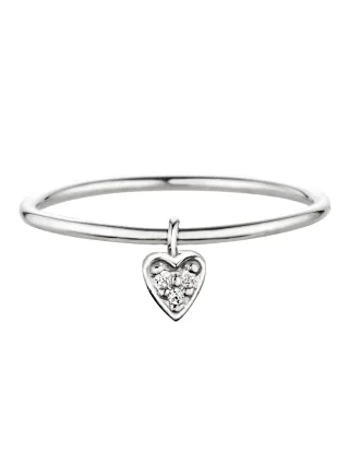 cai Ring 925/- Silber rhodiniert Herz mit Zirkonia