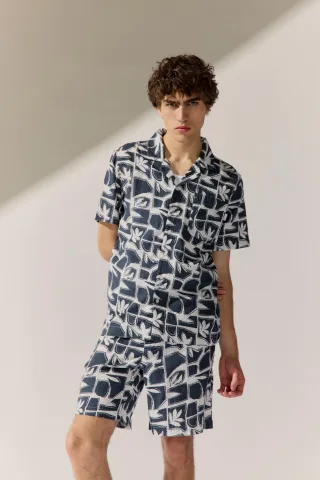 BASEFIELD - He.-Freizeithemd 1/2 Arm midnight - Gr. - L