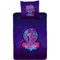 MTOnlinehandel Bettwäsche Gaming, Blue Light Lava, 3D Effekt, Geschenk für Gamer, Mako-Satin, 2 teilig, Zocken Gaming / Game Kinder-, Teenager-Bettwäsche-Set