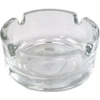 Jean Products Aschenbecher Tischaschenbecher ca. 7 x 3,5 cm Glasaschenbecher rund transparent, mit 4 Einsenkungen