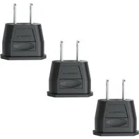 EAZY CASE 3x Travel Adapter USA Reiseadapter Stromstecker Stromadapter Typ A zu 2 Pin Steckdose, 3er Reisestecker Set Stromadapter DE Amerika 2 Pin Steckdose Schwarz