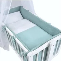 Baby-Delux Babybettwäsche Baby Wiegenset Waffelpique Musselin, Textilien, 6 teilig, Wiegenset 6-tlg. für Babywiege 90x40 (ohne Wiege) verschiedene Designs