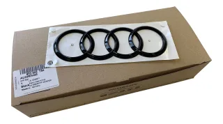 Original Audi Black Edition Ringe Logo Schwarz glänzend Heck / Hinten für Audi Q2 GA ab 2016-