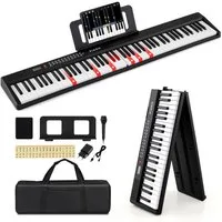 COSTWAY Home-Keyboard (1-St), 88-Tasten Keyboard, Digitalpiano mit 3 Lernmodi, faltbar