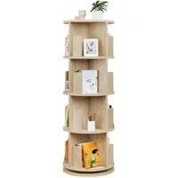 EUGAD Bücherregal, 1-tlg., drehbar, 4 Ebenen 16 Fächer, Standregal