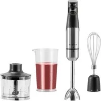 KLAMER Stabmixer Set 1000 Watt, 4 in 1 Pürierstab Edelstahl mit SmartSpeed per Fingerd…, 1000 W, Kindersicher, stufenlos regelbar, Quick-Lock-Turn-System, 4 Klingen