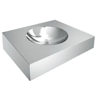 KWC Aquarotter Einzelwaschtisch, ANIMA, Edelstahl, 600x160x500 mm, ohne Hahnloch, 2000100022 2000100022