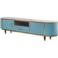 KAWOLA Lowboard MARIA, TV-Bank Marmorplatte Kunstleder verschiedene Farben