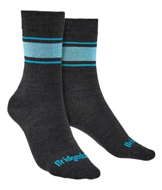 Bridgedale - Womens Liner Base Layer Merino Socken - Dunkelgrau / Blau