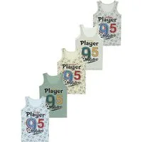 LOREZA Unterhemd 5er Set Jungen Unterhemden - Player - Bunt (Spar-Packung, 5-St., 5er Pack)