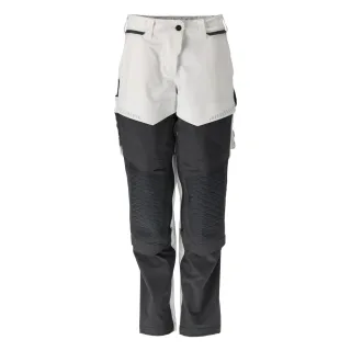 MASCOT Damen Hose mit Knietaschen CUSTOMIZED Weiß / Anthrazitgrau 38 - 22078-605-0689-82C38
