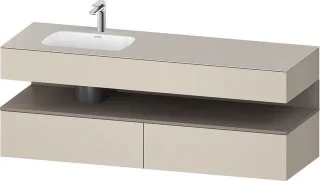 Duravit Qatego Einbauwaschtisch mit Konsolenwaschtischunterbau Taupe Supermatt 1600x500x600 mm - QA4 QA4795043830000