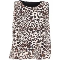 malito more than fashion Chiffonbluse malito Damen Bluse ärmellos 6879 Blusentop mit Rundhals-Ausschnitt